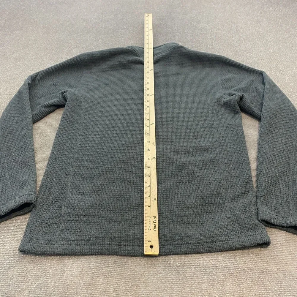 North Face Sweater Mens Small Waffle‎ Top Gray Pullover Outdoor Logo Hiking Hunt